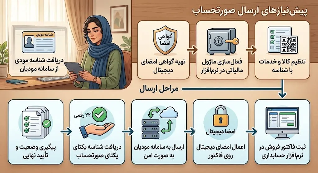 پیش نیازهای فنی و قانونی قبل از ارسال صورتحساب از طریق نرم افزار حسابداری