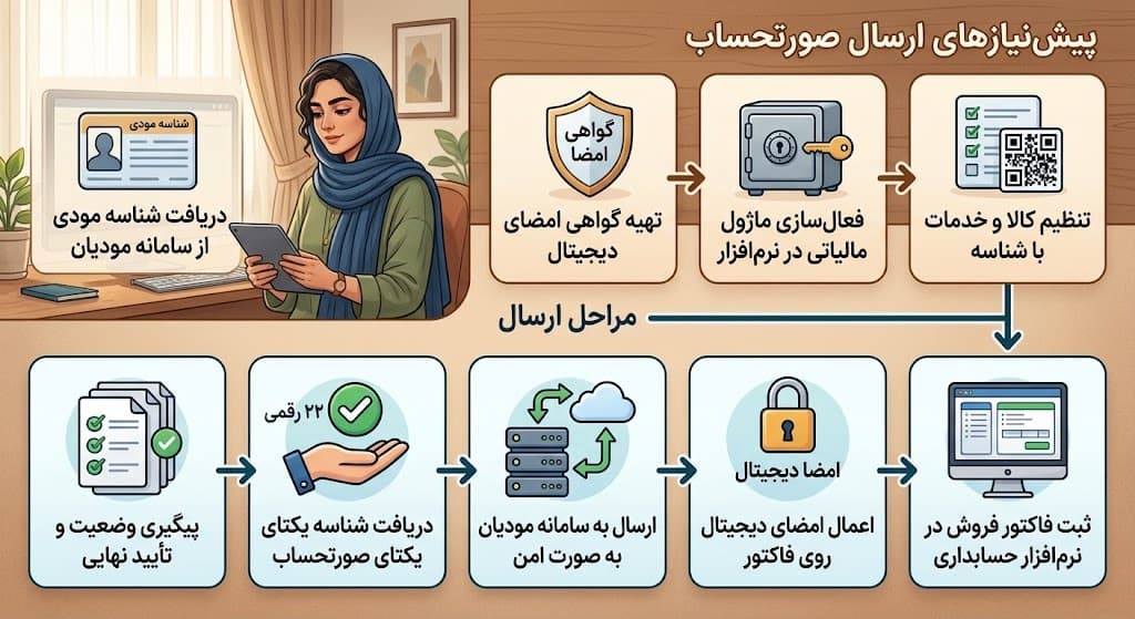 پیش نیازهای فنی و قانونی قبل از ارسال صورتحساب از طریق نرم افزار حسابداری